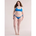 thumbnail image 2 of No Boundaries Women's Crinkle Side Tie Bikini Bottom, Sizes XXS-XXL, 2 of 4
