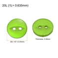thumbnail image 2 of Uxcell 12 piezas 20L botones de costura redondos verdes de 12.5 mm 1/2" resina de 2 agujeros botón de ojo de pez de repuesto para decoración de manualidades., 2 of 6