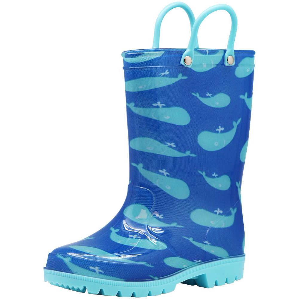 Norty Little Big Kids Girls Waterproof PVC Rain Boots, 41279 Blue