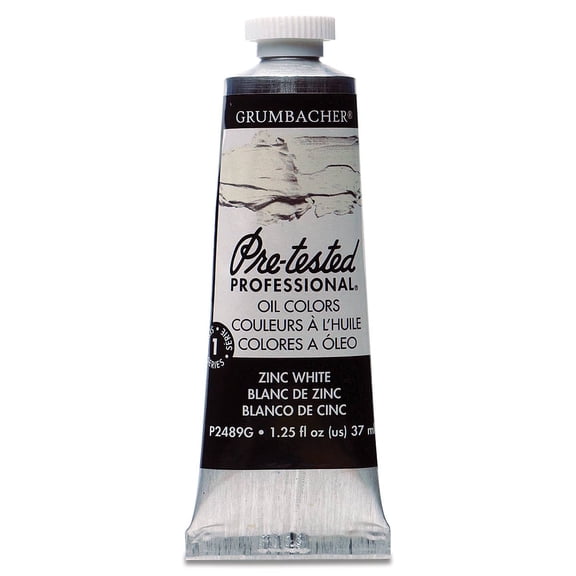 Grumbacher Pre-Tested Oil Paint, Zinc White, 37ml/1.25 oz. Tube