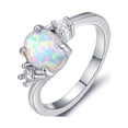 thumbnail image 2 of Sonducket Mujer Plata Anillo Decoración Anillos Joyería Boda Compromiso Blanco Tamaño 11 Ropa, zapatos y accesorios Miscelánea Blanco Tamaño 11, 2 of 6