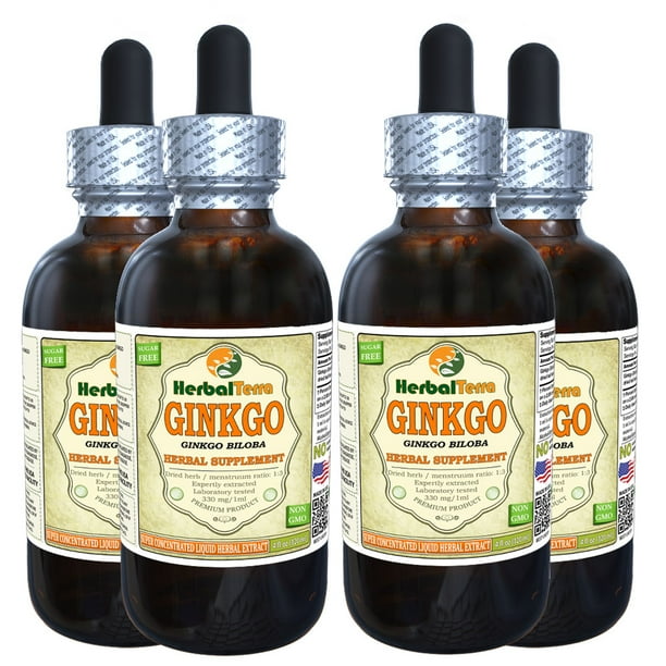 Ginkgo (Ginkgo Biloba) Tincture, Organic Dried Leaves and Nuts Liquid