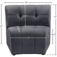 thumbnail image 3 of Meridian Furniture Limitless Gray Velvet Modular Chair, 3 of 13