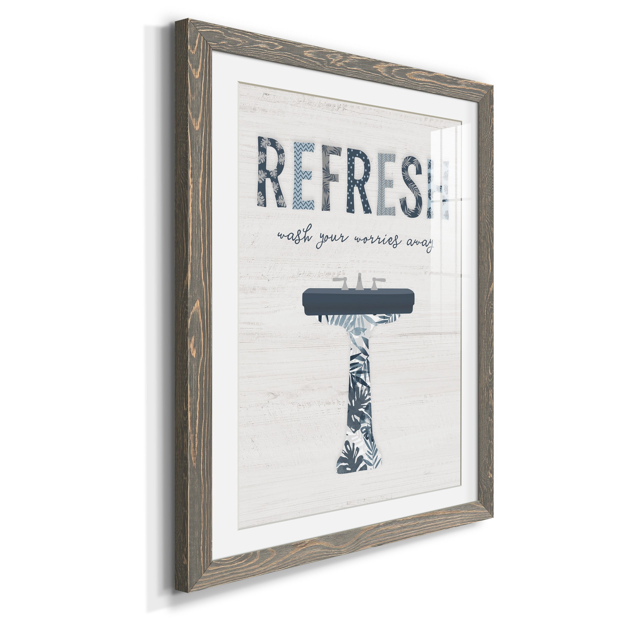 Palm Bath II - Premium Framed Print - Distressed Barnwood Frame - Ready to Hang