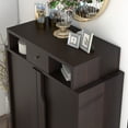 thumbnail image 4 of Icel 2-Door Wood Shoe Cabinet for 15 Shoes, Espresso, 4 of 6