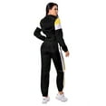 thumbnail image 4 of MintLimit Women's Casual 2 Piece Sports Tracksuit Set Solid Colorblock Striped Long Sleeve Zip Up Cropped Tops and Jogging Pants Sweatsuits, 4 of 5