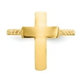 thumbnail image 5 of 14K Yellow Gold Ring Band Themed Polished Textured Cross, Size 5, 5 of 5