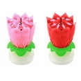 1 X Musical Birthday Candle Lotus Flower Rotating Spin Magic Cake ...