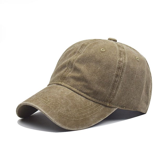 Gorra de béisbol de algodón puro lavado de color sólido con tablero claro y costuras para hombres y adultos, para padres e hijos