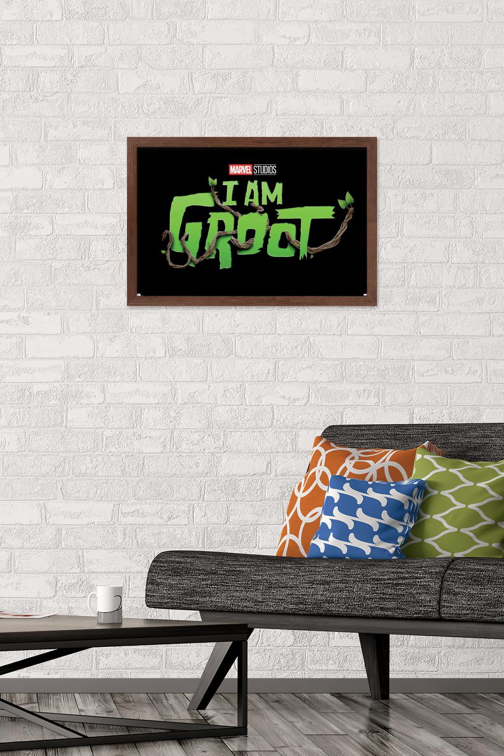 Marvel I Am Groot - Logo Wall Poster, 14.725" x 22.375", Framed