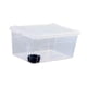 thumbnail image 4 of Caja de alimentación para reptiles, terrario transparente, hábitat, contenedor de incubación reutilizable, caja de cría para gecos, lagartos, , Cuenco negro de 32 x 22 x 15 cm, 4 of 8