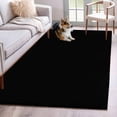 thumbnail image 3 of 3x5 Area Rugs, Black Non-Skid Rubber Backing Large Rectangle Rugs - Living Room Bedroom Home Office, Solid Color Farmhouse Black Indoor Floor Mat Carpets Washable Rug, 3 of 9
