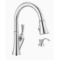 Chrome 1-Handle Deck-Mount Pull-Down Handle Kitchen Faucet (Deck Plate Included)