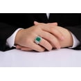 thumbnail image 2 of RYLOS Men's Rings Sterling Silver Ring With Diamonds and GREEN QUARTZ Set in Designer Nugget Style Rings For Men Size 11, 2 of 8