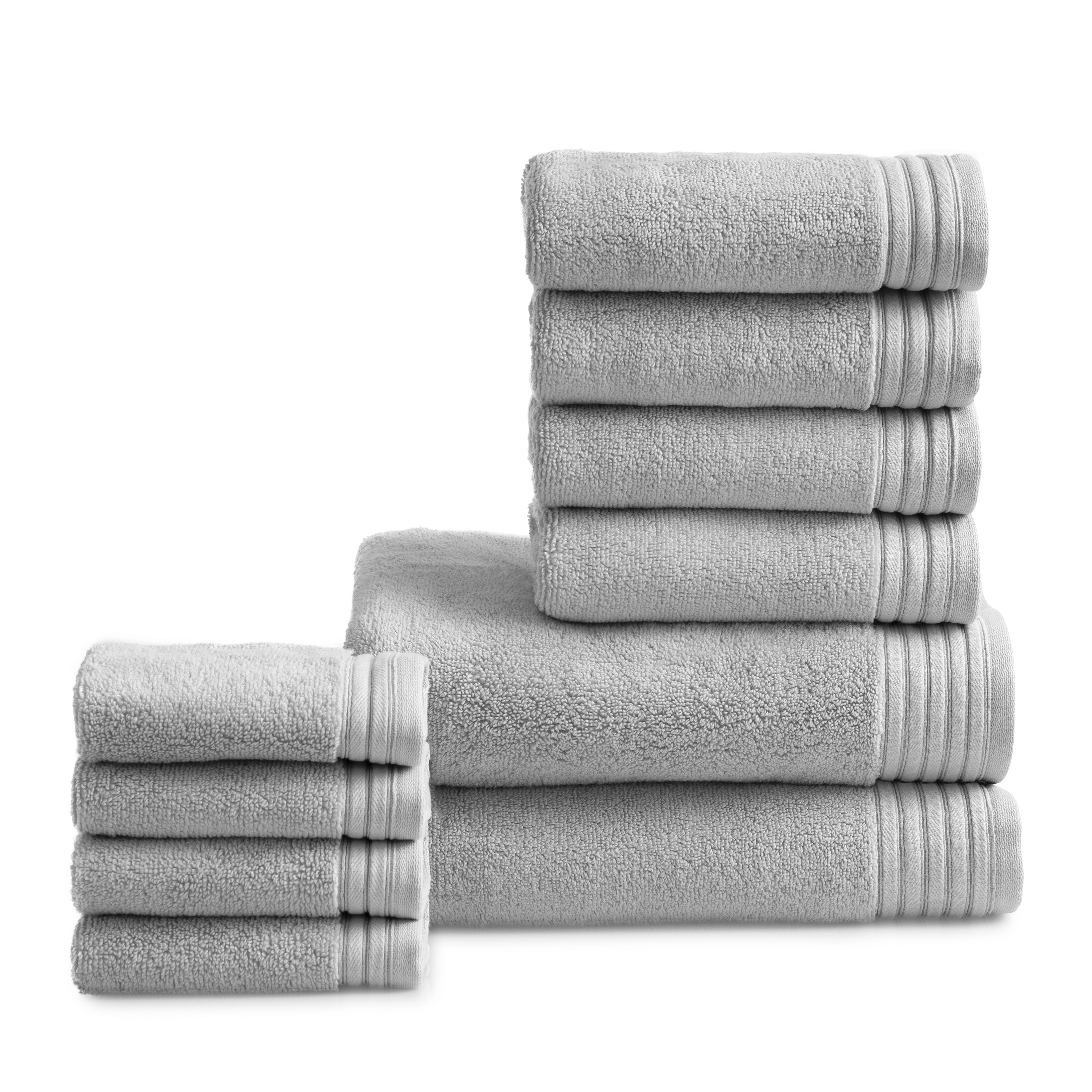 Hotel Style 4-Piece Egyptian Cotton Hand Towel and Washcloth Set, Arctic  White