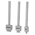 thumbnail image 3 of Leather Perforated Tool, 3Pcs Leather Perforated Tool, 4, 5, 6mm, 2/4/6 Prong Row Hole Punch,  Lacing Stitching Chisel Set DIY, Punching, 3 of 8