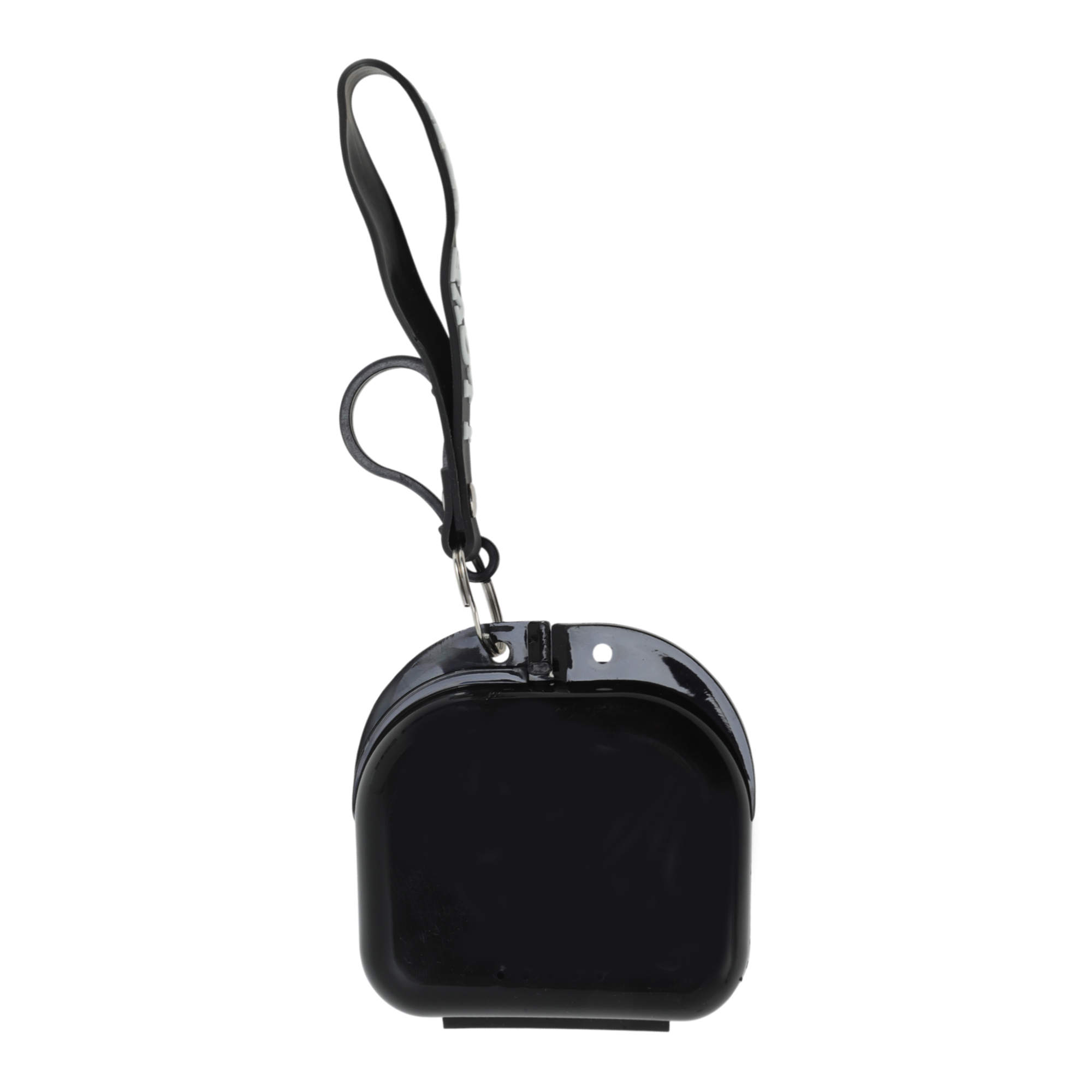 Unique Bargains Compact Braces Box with Lanyard 1 Pc Black