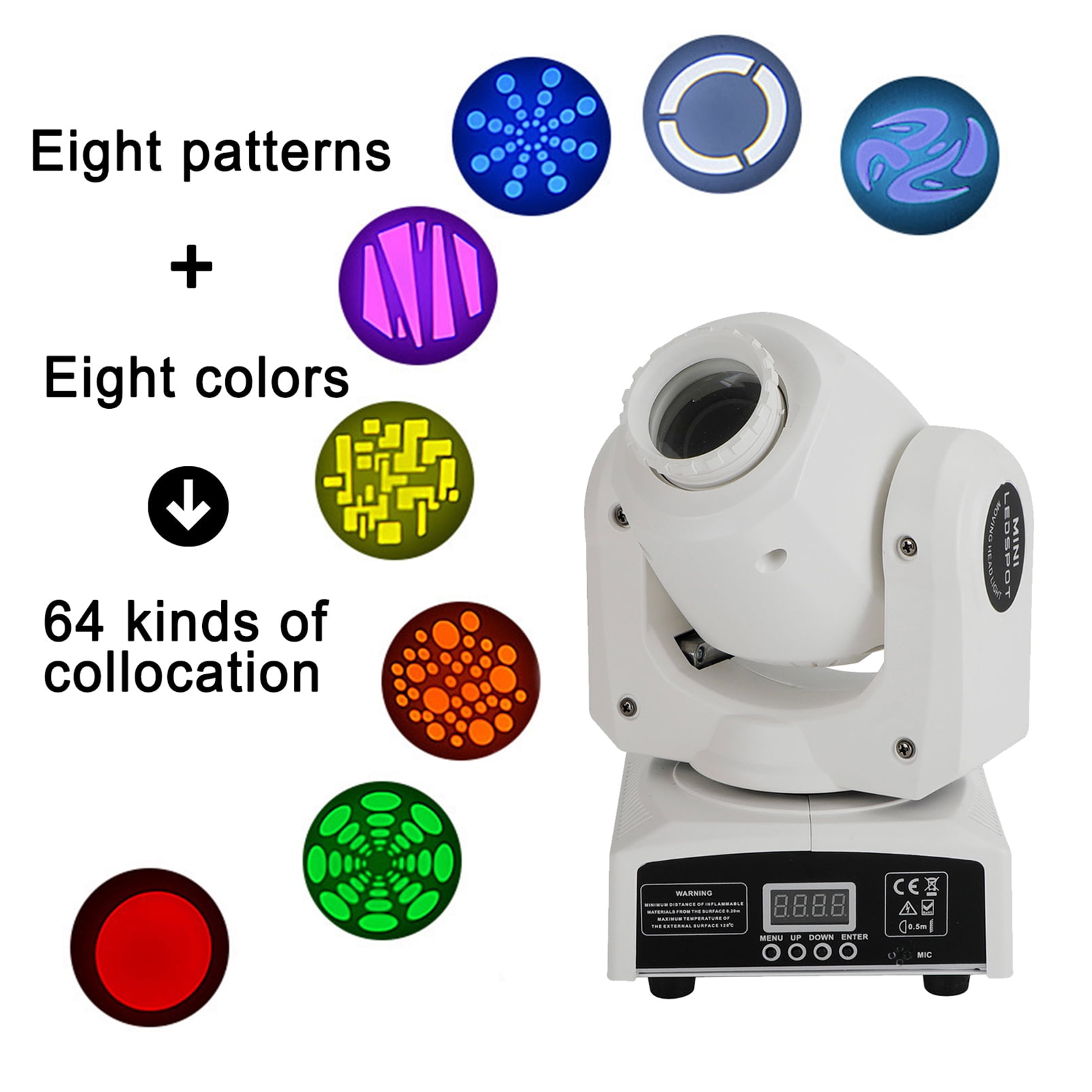 Moving Head 120W 8Gobo Stage Lighting RGBW LED DJ DMX Beam Bar Party Light