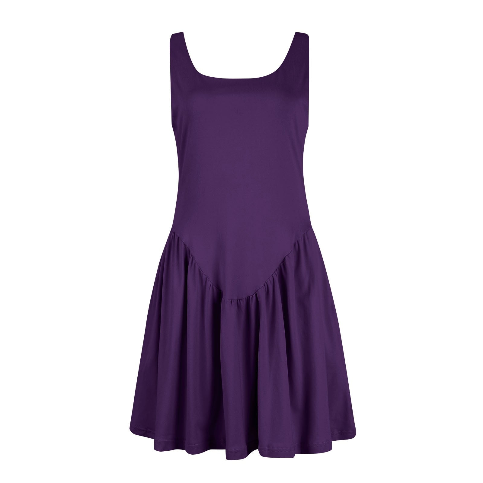 Women's Summer Athletic Tennis Dress with Built in Shorts Square Neck Workout Exercise Active Golf Dresses with Pockets