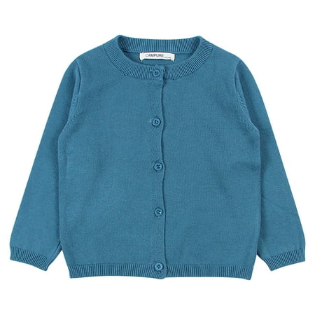 

FRSASU Clearance Baby Infant Kids Autumn and Winter Sweater Candy Color Cardigan Solid Color Small Cardigan Children s Sweater Blue 4 Years