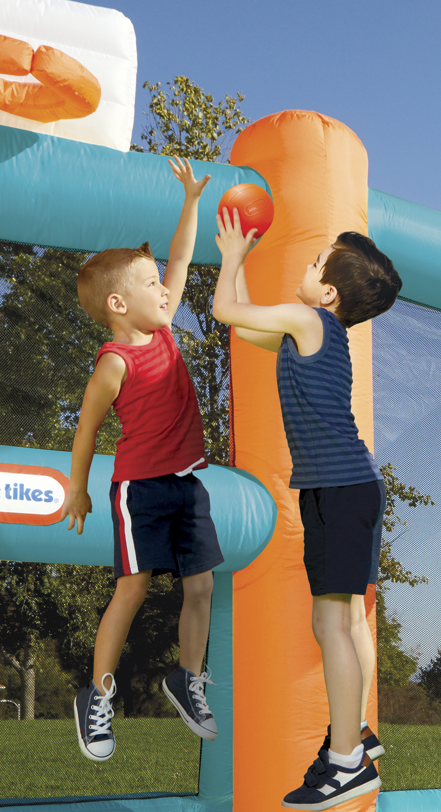 Little Tikes Huge 24' L x 12' W x 7' H Inflatable Sports Bouncer Backyard Soccer & Basketball Court and Blower, Fits up to 8 Kids, Outdoor Sports Toy Kids Boys Girls Ages 3-8 - image 4 of 5