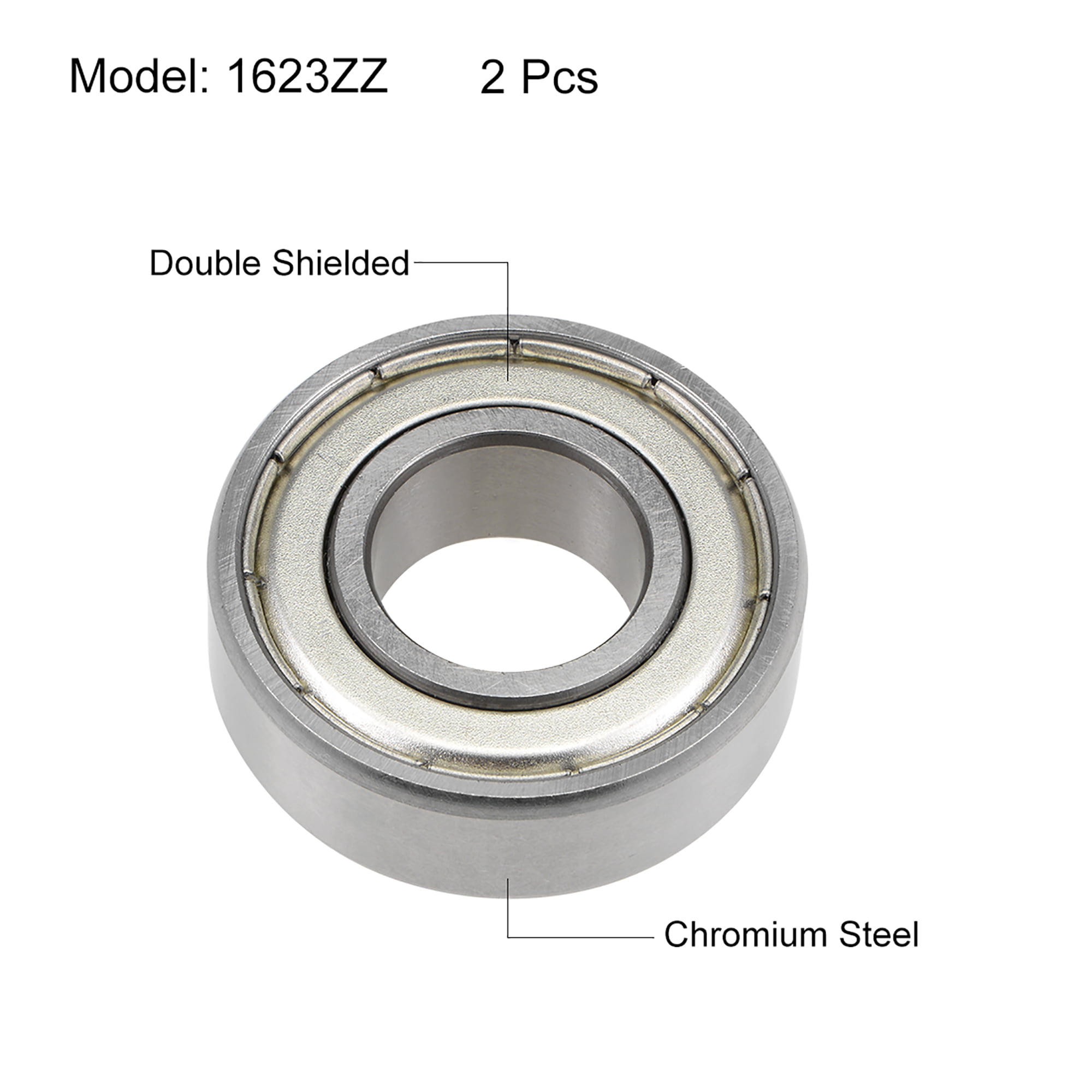 1623ZZ Deep Groove Ball Bearings Z2 5/8 X 1-3/8 X ​​7 16inch Chrome Steel with Double Shield 2 Pieces