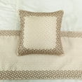 thumbnail image 2 of King / Queen / Twin Ivory & Gold Decorative Full 68"x18" Bed Runner WITH Pillow Cover, Mosaic & Beaded Bed Scarf on Jacquard fabric - Tessellation, 2 of 4