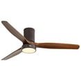 thumbnail image 3 of Sofucor 52" Flush Mount Ceiling Fan with Light and Remote Control, 3 Blades W/ Reverse Airflow, Bronze, 3 of 14