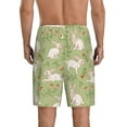 thumbnail image 3 of Kdxio Cute Rabbit And Flower Print Mens Sleep Shorts Bottoms Soft Comfy Pajama Wear Pants with Drawstring Pockets, 3 of 7