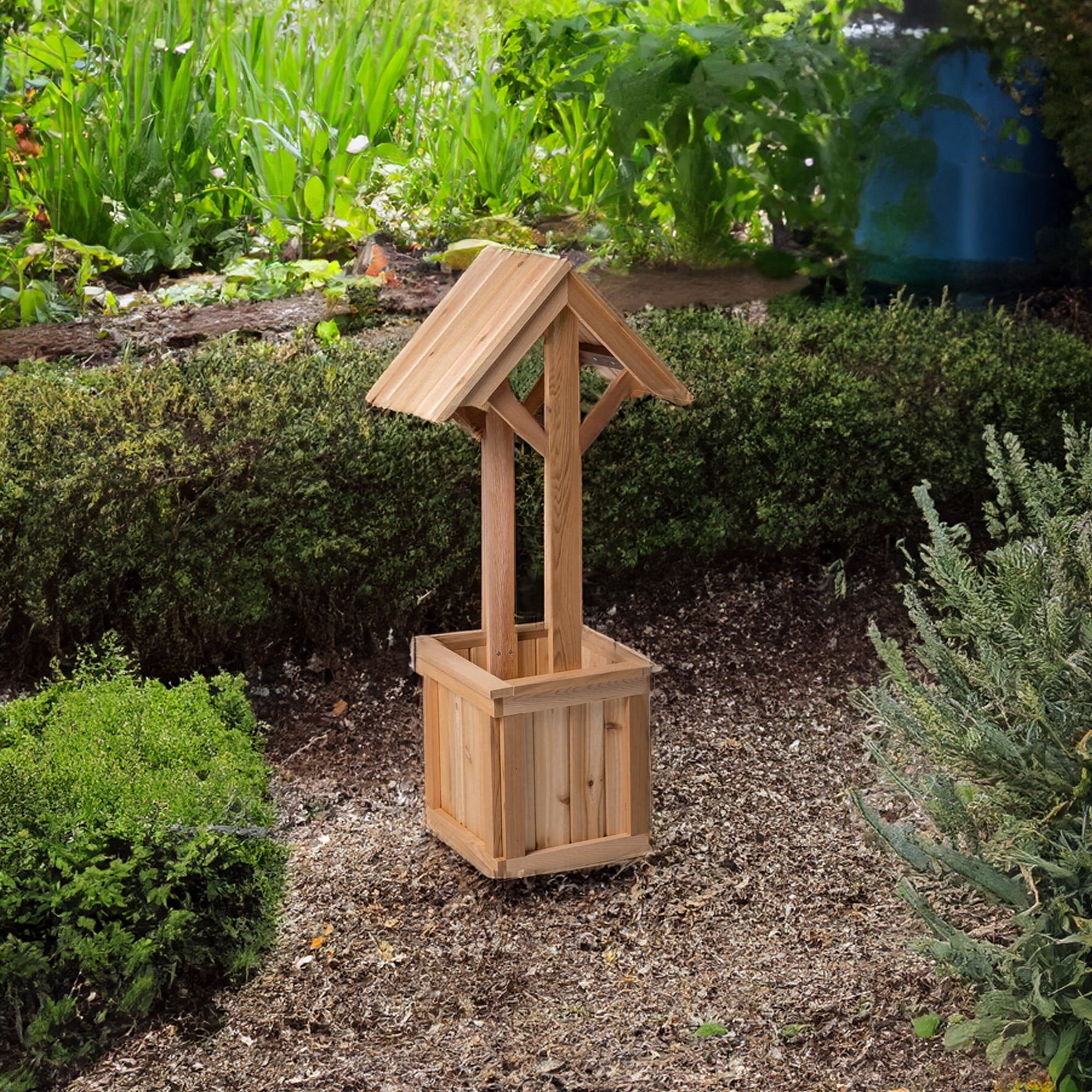 All Thing Cedar WW48 4-ft Wishing Well Planter Box - 22L x 16.5W x 48H