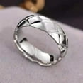 thumbnail image 5 of Unisex Titanium Steel Rhombus Ring, Electroplated Stainless Steel, Faceted Design, Gold, Silver, or Rose Gold Finish, 5 of 5