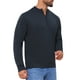 thumbnail image 4 of SUÉTER DE PULLOVER DE CUELLO ALTO PARA HOMBRE INSPIRE CHIC, DE COLOR SÓLIDO, CON CREMALLERA DE CUARTO, SUÉTER DE POLO DE PUNTO, TAMAÑO L, AZUL OSCURO, 4 of 5