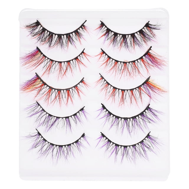 Homoyoyo 5Pares De Pestañas Postizas De Colores Surtidos Para Looks Creativos Y Fotografía