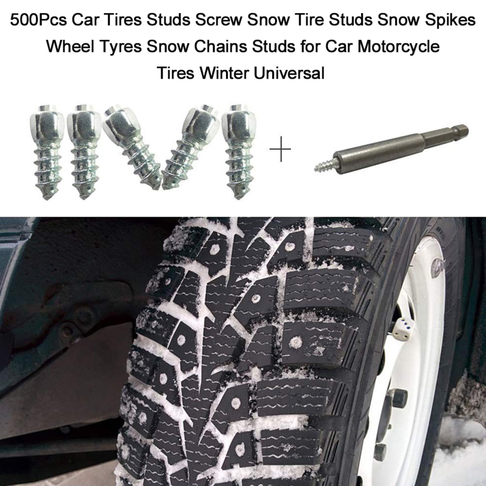 100pcs Tire Stud Screws Snow Chains flat tire studs 8-12-1mm For Car Motorcycle 