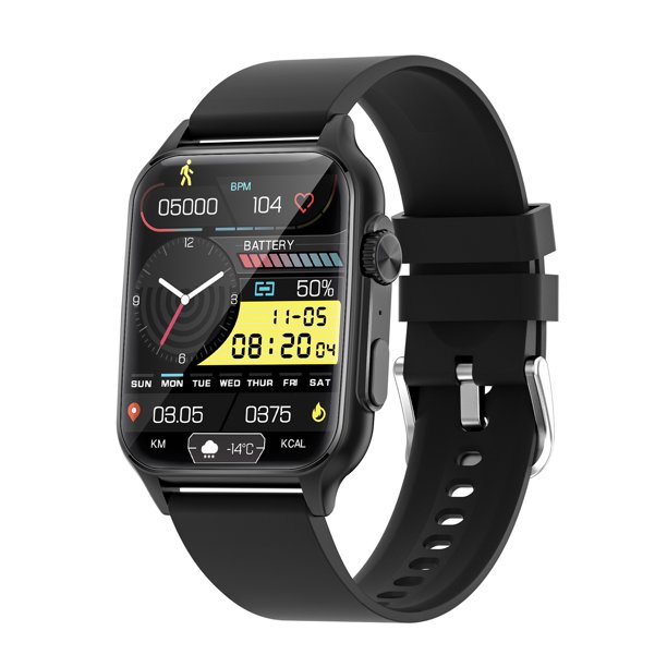 Reloj inteligente Reloj de monitoreo de salud táctil de pantalla completa de 1.96 pulgadas IP67 Llamada BT a prueba de agua Batería de larga duración Modos multideporte Cuerpo delgado Hombres Mujeres