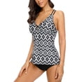 thumbnail image 5 of Charmo Retro Tankini Bath Suits Double Straps Tummy Control Two Piece Swimwear, 5 of 7