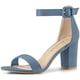 thumbnail image 1 of Sandalias de Tacón Alto para Mujer Zapatilla Con Punta Abierta correa de tobillo Neblina azul 38, 1 of 5