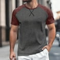thumbnail image 2 of European Color Blocked Fitness Base Shirt For Men Casual Loose Comfortable Trendy Sports Foreign Trade Business Round Neck Short Sleeved T Shirt, 2 of 5