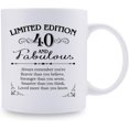 thumbnail image 2 of 40th Birthday Gifts for Women Men - 11 oz Coffee Mug - 40 Year Old Present Ideas for Son Daughter Grandson Granddaughter Brother Sister Friend (40th Birthday Gift), 2 of 6
