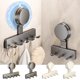 thumbnail image 1 of Ganchos de pared para ventosas de vacío 3 o 5 ganchos, sin taladro Soporte para toallas, plástico resistente y portante, gris o blanco, almacenamiento de cocina en baño, 1 of 8
