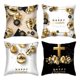 thumbnail image 1 of Gold Easter Egg Cushion Cover Creative Soft Durable Luxury Short Plush+Linen 4pcs/set Comfortable 45cm X 45cm Pillowcase, 1 of 4