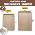 thumbnail image 2 of Cookie Sheets for Baking Nonstick, 2 Pack Heavy Duty 0.8mm Baking Sheet Pan Set Quarter(9x13in) & Jelly Roll(10x15in) with Diamond Texture, Gold Commercial Grade, Small Oven Safe, 2 of 4