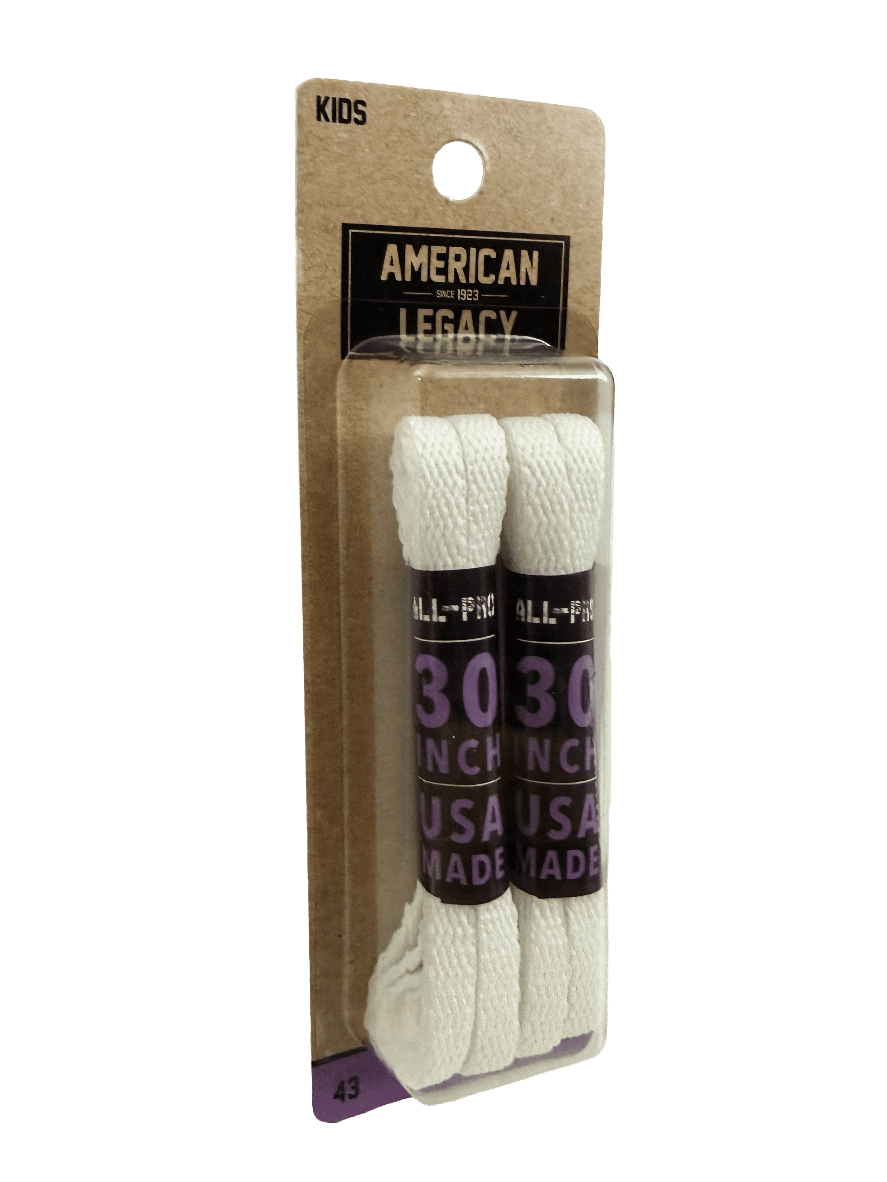 American-Legacy Athletic Narrow Flat White 30" - 2Pr