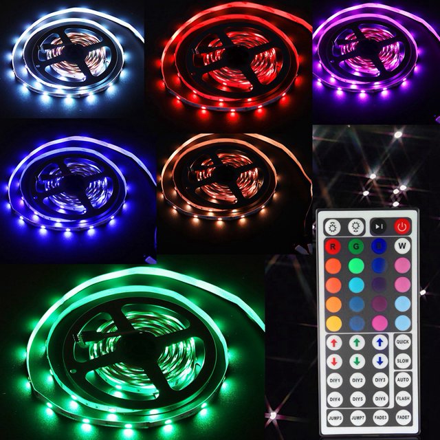 Tira de luces LED de colores, enchufe estadounidense, CA 100-240 V, 5 m, diseño a prueba de futuro