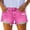 Hot Pink, variant on Womens Distressed Ripped Frayed Raw Hem Denim Shorts Multi Front Patch Pockets Button Zip Fly Regular High Waist Relaxed Fit Mid Thigh Vintage Jean Short Bottoms