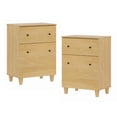 thumbnail image 7 of WAMPAT Nightstands Set of 2, Modern Large Bedside Tables with Adjustable Storage Shelf, Wooden Accent Cabinets with Drawer and Door for Bedroom, Oak Wood, 7 of 7