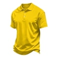 thumbnail image 3 of Trgacdwlo Men Polo Shirts Collared Button Mens Shirts Short Sleeve Quick Dry Summer Breathable Golf Polo Shirts for Men Yellow S, 3 of 7