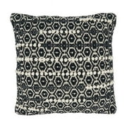 Saro 2902.BW18SC 18 in. Dual-Tone Moroccan Design Square Pillow Cover, Black & White