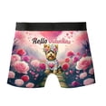 thumbnail image 2 of Hello Valentine’s Day Yorkshire Terrier Flower Crown Romantic Pink Floral All Over Print Boxer Briefs Underwear for Men Dad Yorkie Dog Lover Gifts - 00031, 2 of 6