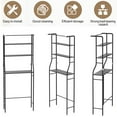 thumbnail image 5 of SUSUZI Over The Toilet Storage Shelf 3-Tier Bathroom Organizer Rack Metal Bath Shelves Space Saver Freestanding Above Toilet Stand for Bathroom Laundry, Black, 5 of 11